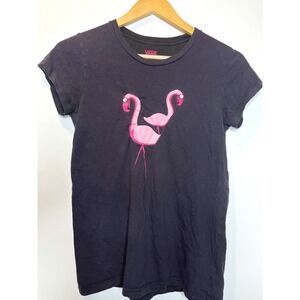 Y2K Indie Grunge Vans Black Graphic Baby T Shirt Flamingo Short Sleeve